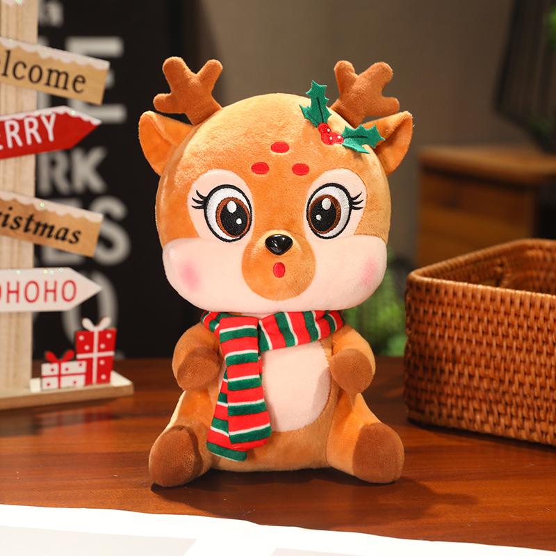 3D милые плюшевые игрушки Санта-Клауса, снеговика, лося, бабушки, оленя, плюшевые игрушки, мягкие рождественские подушки, плюшевые подарки, рождественский декор