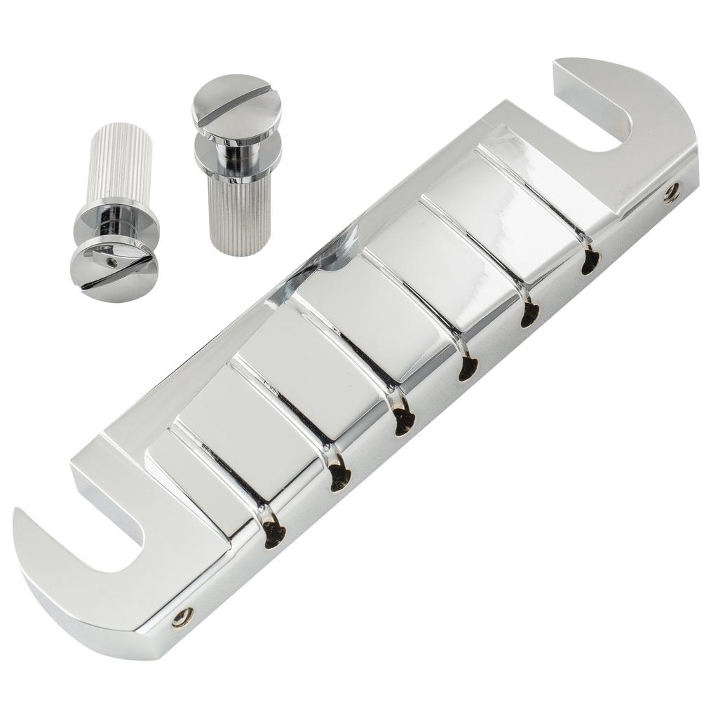 Musiclily Ультра алюминиевый обернутый бридж со встроенным струнодержателем для электрогитар USA PRS Style Nickel 10,4 мм,