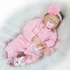 Popular 22 Inch Reborn Baby Dolls Sleeping Lifelike Soft Cloth Body Newborn Dolls Realistic Implanted Mohair Simulation Dolls for Kids Birthday Gfit