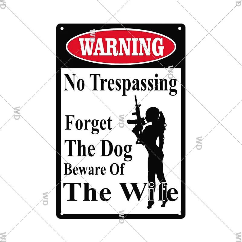 Warning Metal Sign Vintage Plaque Metal Caution Area 51 No Trespassing Retro Garden and Yard Caution Tin Sign Garage Park Decor