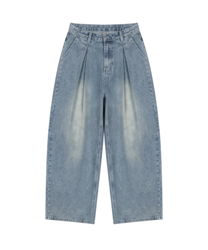 NTET Vintage Front Pintuck Denim Pants (Blue)