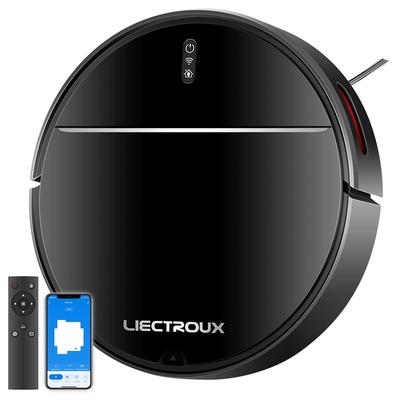 Восстановленный робот-пылесос LIECTROUX M7S Pro, 2D-навигация по карте, аккумулятор 4400 мАч, время работы 110 минут, сухая и влажная уборка - Черный