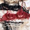 French Underwear Set Sexy Lace Flowers Embroidery Bra Set Women Intimates Summer Ultra Thin Breathable Bralette Lingerie Panties