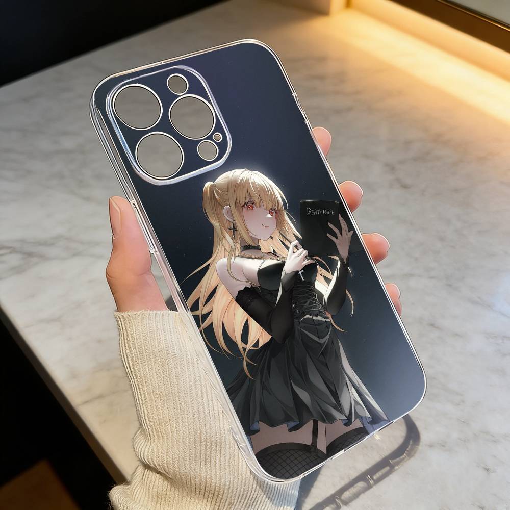 Чехол для телефона D-Death N-Note Миса для iPhone 17 16 15 14 13 12 11 Mini Pro Max Plus Прозрачный чехол