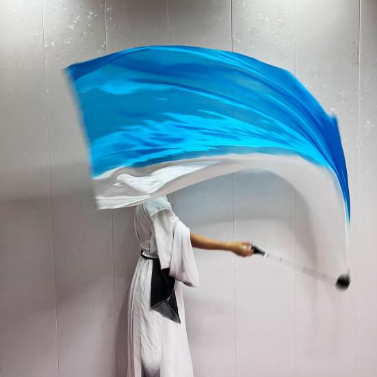 Пои для танца живота Вуаль из искусственного шелка Шар для пои Метательные шары Шарф Пои Лента Стример Разноцветная шелковистая лента