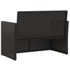 Vidaxl Ławka Ogrodowa Z Poduszkami, Czarna, 105 Cm, Polirattan