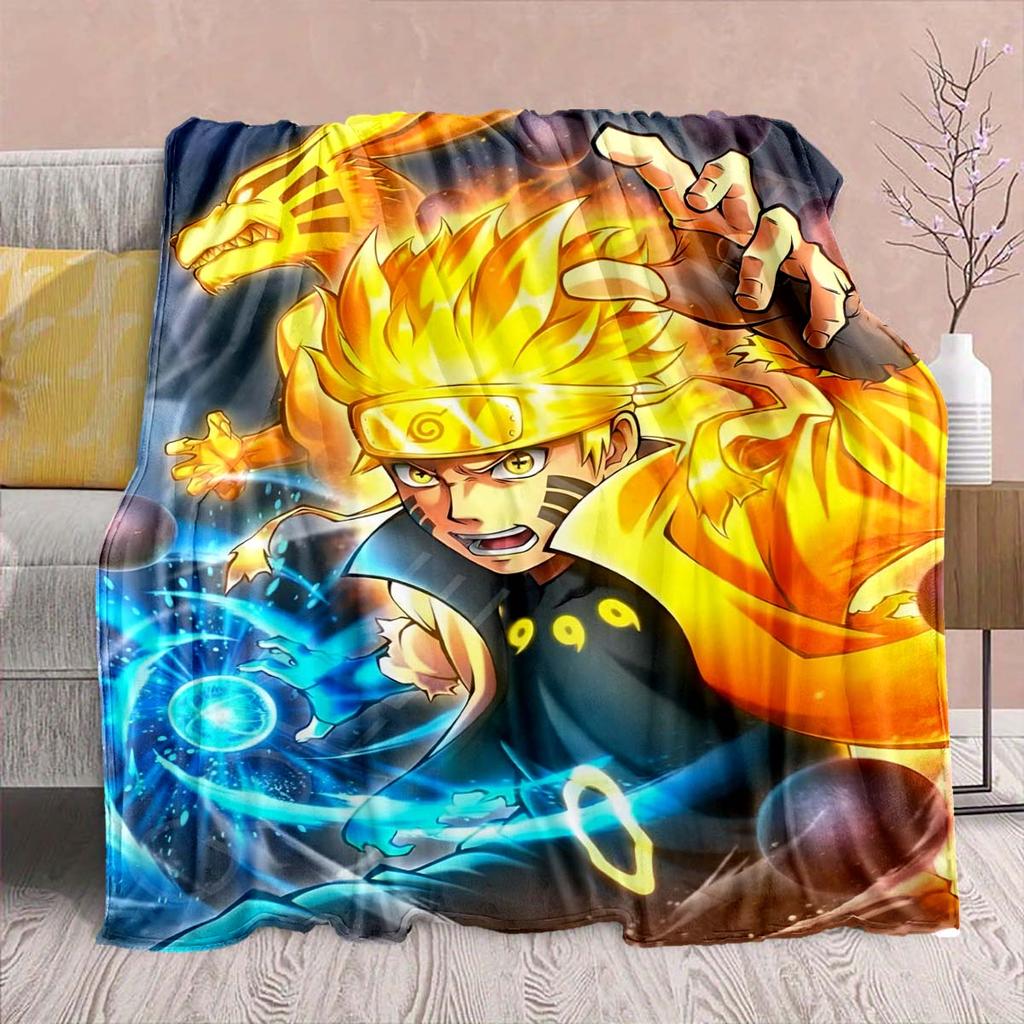 Naruto Anime Flannel Blanket - Soft Warm Perfect for Sofa, Bedding Camping Travel Office Home Decor -QJY