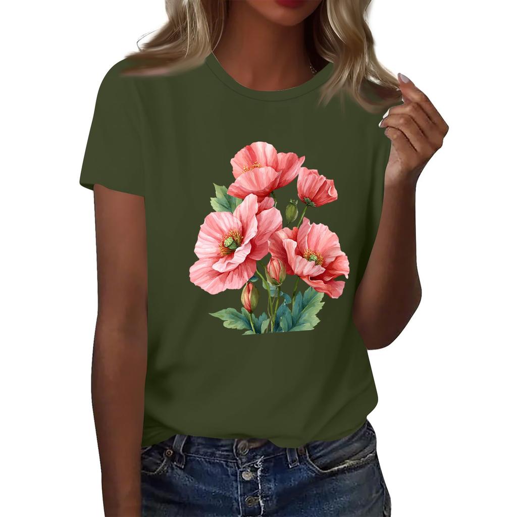 Женская мода повседневная футболка с круглым вырезом и короткими рукавами, топ, футболка, топ