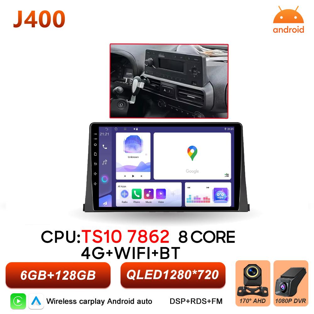 Autoradio Car Radio For Citroen Berlingo Peugeot Partner Rifter 2019 2020 GPS Navigation Plug And Play DSP 2k Wireless Carplay