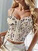 Spicy Girl European & American Flocked Corset Camisole