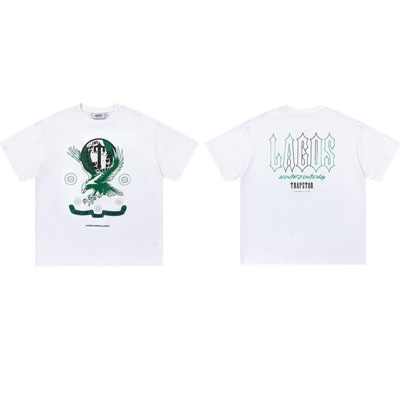 Cross-border new graffiti letter printing European and American street trendy brands loose and versatile casual men's and women's short-sleeved round