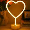 3D Heart Shape Neon LED Light Romantic Table Lamp Mood Light Bedroom Decor
