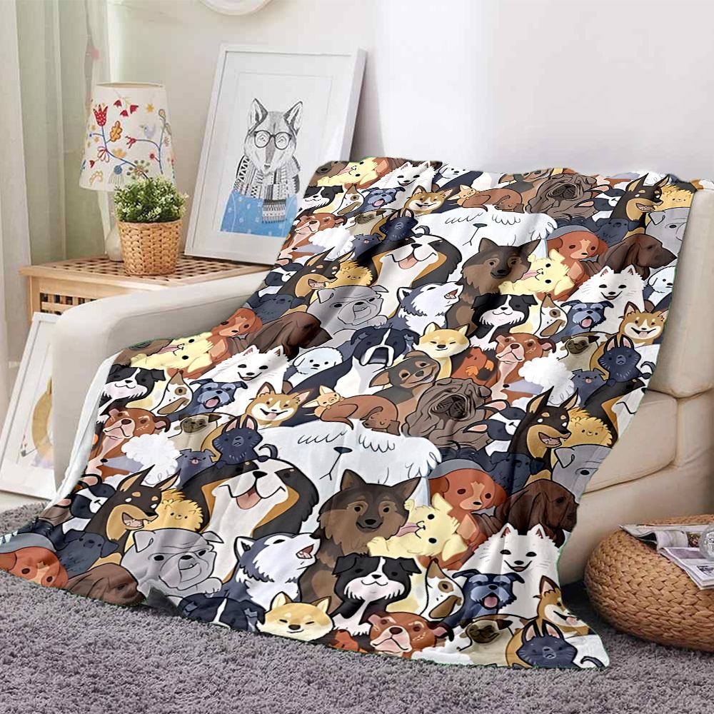1pc Dogs, Pet Print Blanket Warm, Cozy, And Soft, Suitable for Sofas, Beds, Cars, And Office Use.Perfect for Camping And Travel, Making It a Great Gif
