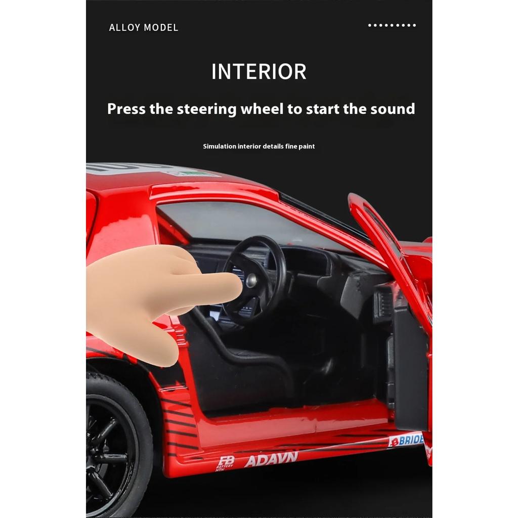 1/24 Mazda RX7 Racing Version литые игрушечные машинки и игрушечные машинки модель автомобиля миниатюрная масштабная модель автомобиля игрушки для детей