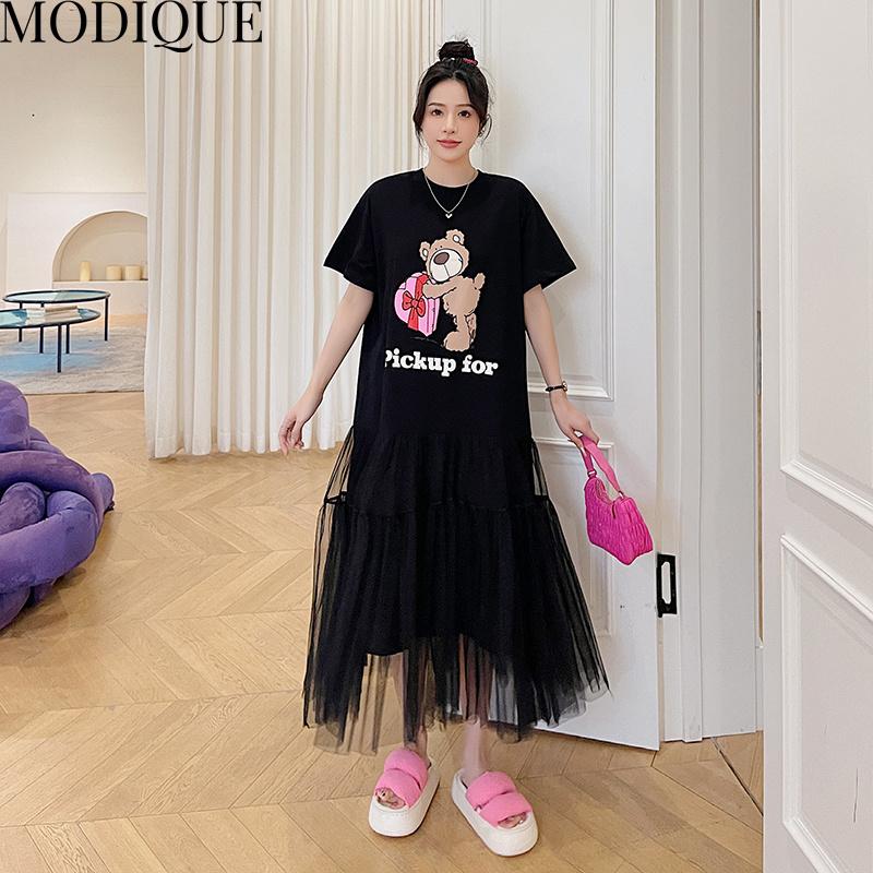 MODIQUE Summer Plus Size New Dress Shirt Women Loose Mesh Cotton Linen A-Line Dress Solid Casual Female Dresses O-Neck Short Sleeve