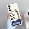 Чехол для телефона Samsung Galaxy S26 S25 S24 S23 S22 Ultra S20 S21 FE 5G Plus Прозрачная крышка Мировой Городской Билет Путешествие Нью-Йорк Лондон