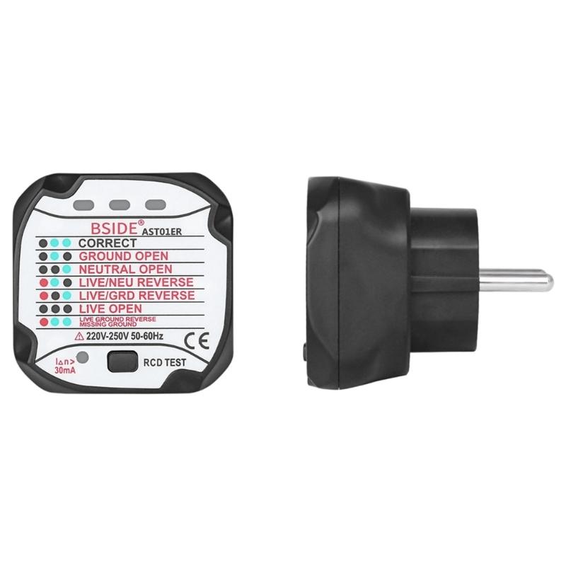 Portability Socket Tester Electrical Outlet Circuit Analyzers Detecting Live Neutral Ground Wire Durability Construction Tool