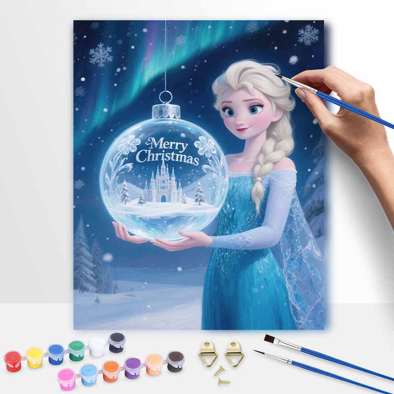 Disney Эльза С Рождеством Замок Масляная Живопись Набор Декор Дома Подарок