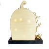 Home Halloween Tabletop Decoration, Lighted Wooden Haunted House Pumpkin Decoration Ornaments, Battery Operated Pumpkin House Ornament Party Supplies