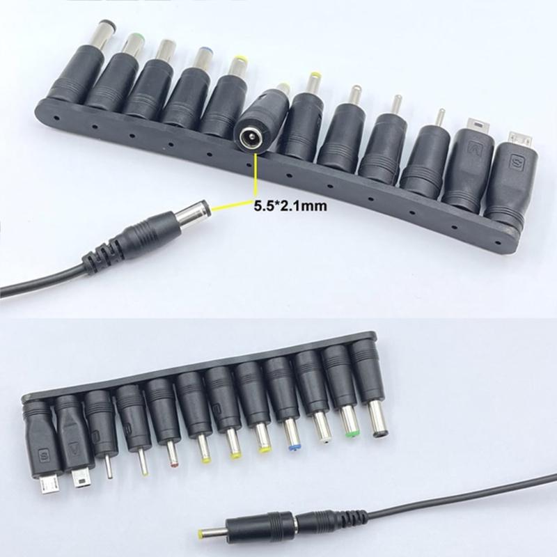 Кабель для зарядки USB на DC5.5x2.1мм 5В Универсальный кабель питания с 12 переходниками для различных электронных устройств