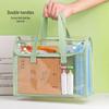 Double-Layer Transparent Tote: Book Carrier & File Storage for Exams and Homework