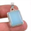 Natural Aqua Chalcedony Gemstone Handmade 925 Solid Silver Pendant 1.50" D3b79