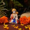 Hanuman Ji Murti Resin Idol Car Dashboard Blessing with Gada Sitting Lord Balaji Bajrangbali Sankat Mochan Bhagwan for Temple