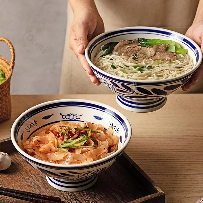 Керамические миски в ретро-японском стиле, столовая посуда, роскошный отель, ресторан, восхитительная миска для рамэна, домашняя креативная изысканная суповая миска
