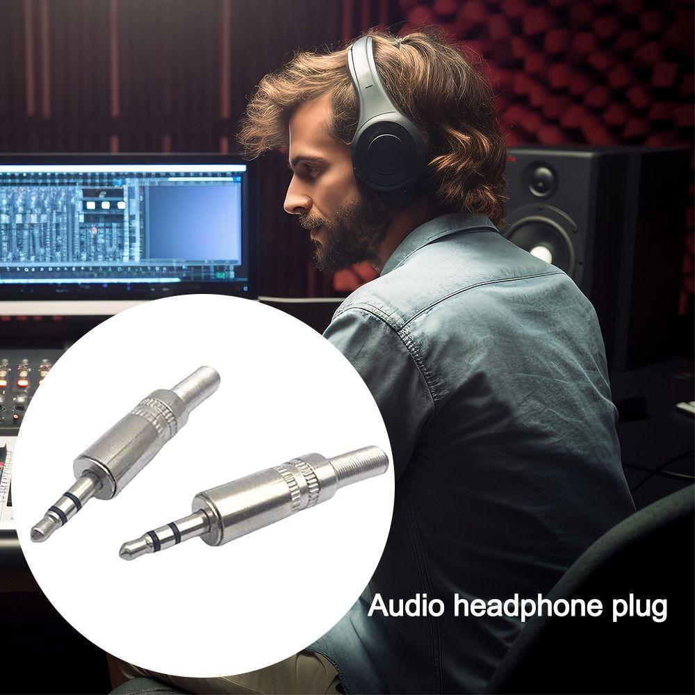 With Soldering 3.5mm Stereo Plug 3-Pole Audio Headphone Jack 3.5 Plug & Jack Adapter