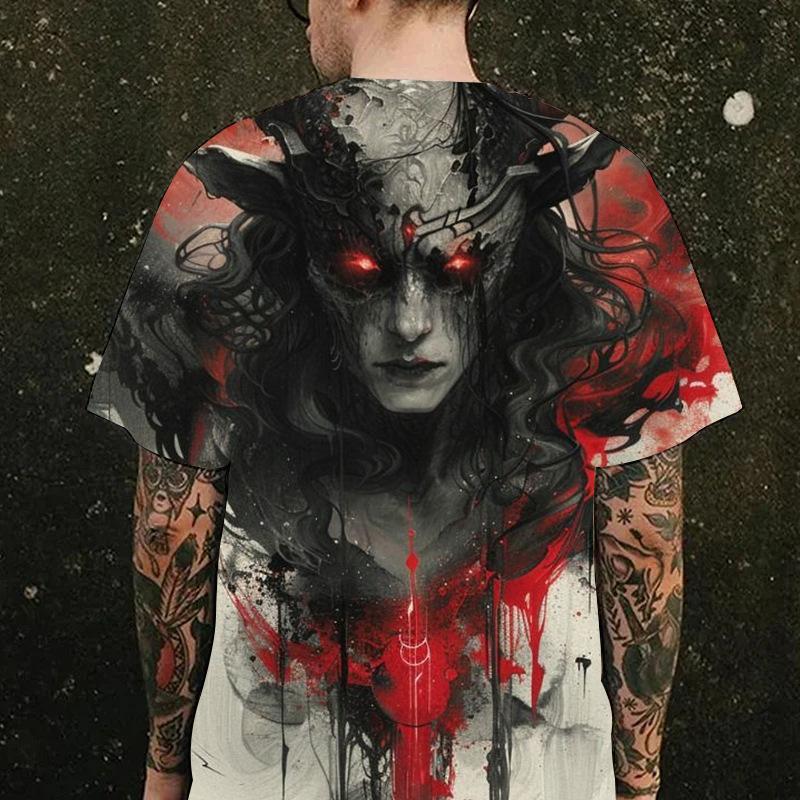 Ретро повседневная мужская футболка с 3D-принтом, рубашка с короткими рукавами и круглым вырезом, одежда для весны и лета, футболки мужские