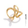 Minimalistic Stainless Steel Metal Geometric Hollow Open Ring for Women Rust Proof Charm Finger Jewelry Wholesale