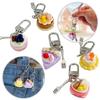 Little Fork Dessert Charm Keychains Sweet Lovely Pendant Hangings Ornament Keyring Backpack Decoration for Women Girls