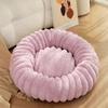 New Pet Nest High Gram Straight Strip Rabbit Plush Pet Mat Long Hair Round Cat Nest Winter Warm Dog Bed Dog Kennel