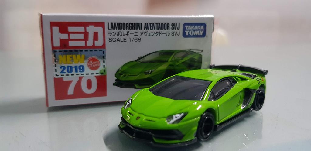 TAKARA TOMY 70 Lamborghini Aventador SVJ Miniature Car Ages 3 and Meets Toy Safety ST Mark Certified "Tomica No. (Boxed)" Toy, Unisex, Up, Boxed,