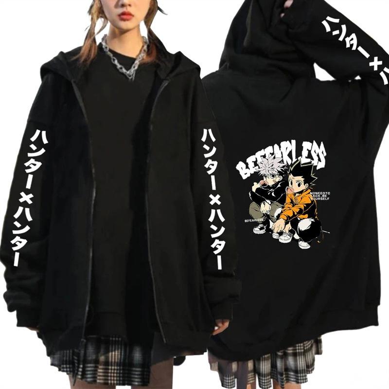 Anime HUNTER x HUNTER full-time hunter print hooded sweater cross-border hot sale casual loose cardigan