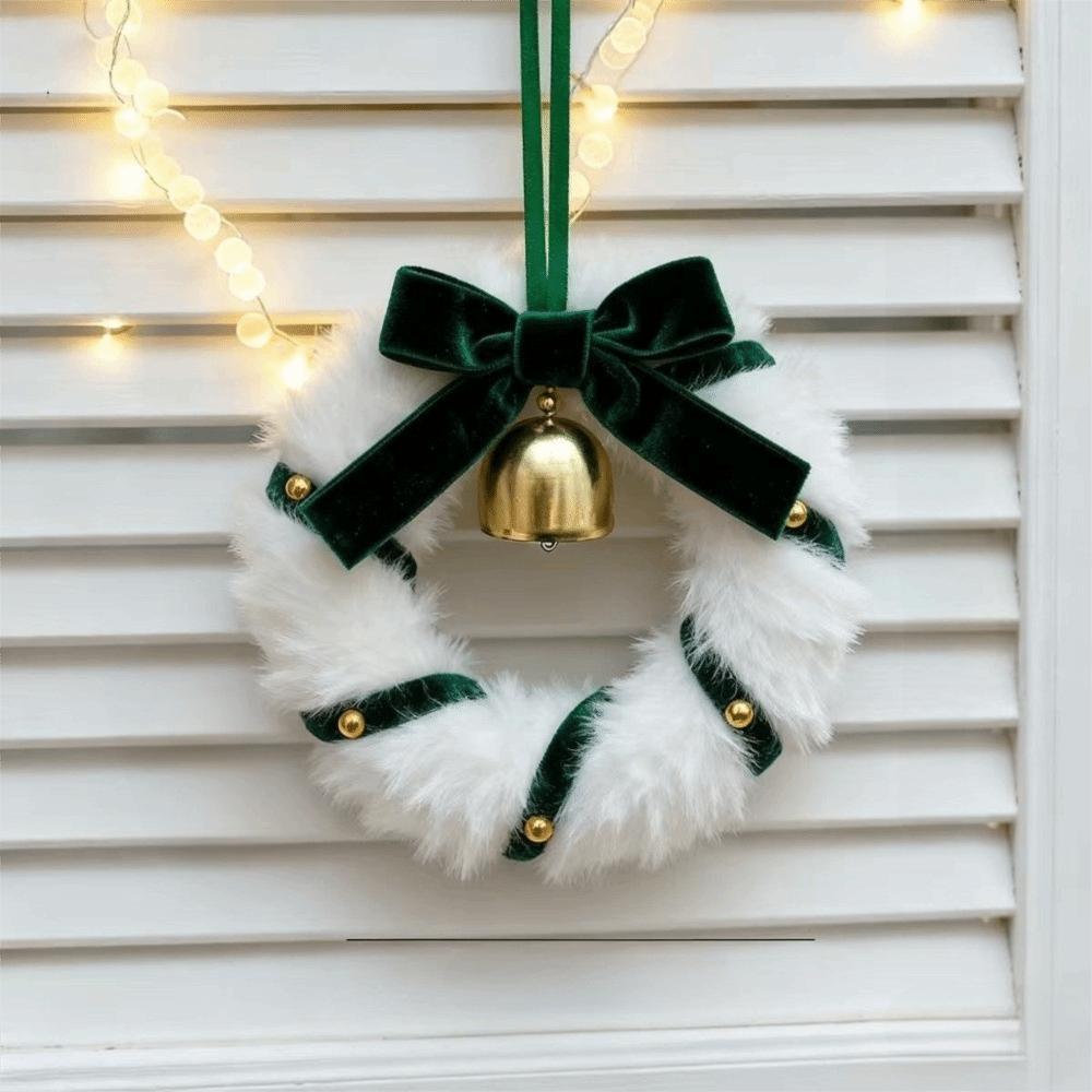 Soft Plush Christmas Plush Wreath Bell Accents Xmas Tree Wreath Christmas Wreath Windows Use