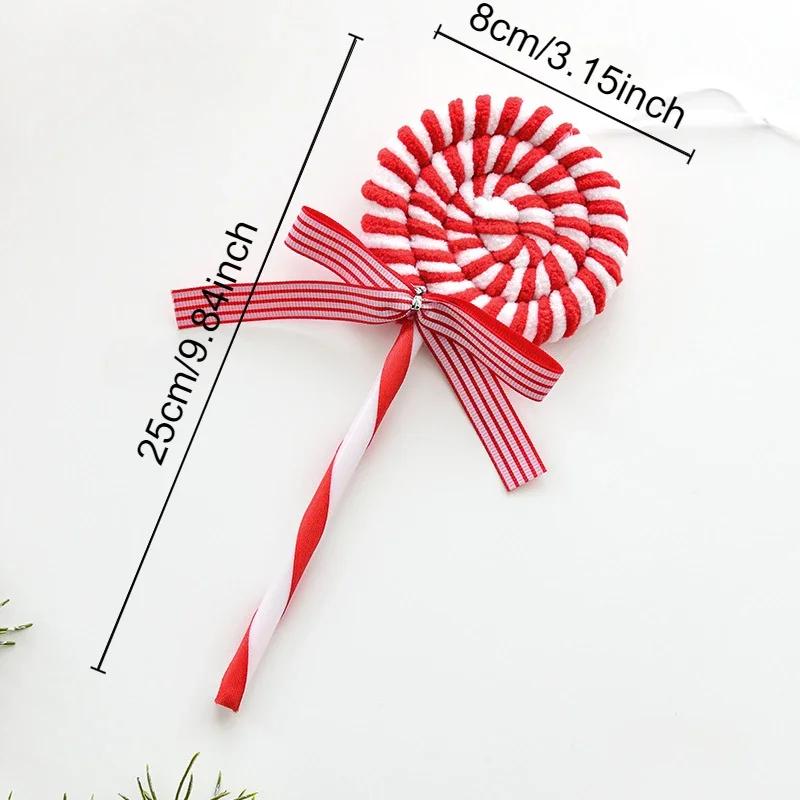 2025 New Christmas Candy Canes Tree Hanging Ornaments Large Candy Cane Lollipop Rustic Christmas Decor Peppermint Xmas Decor