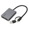 Type C To Dual HD Adapter 1080P Supported Plug and Play Aluminum Alloy USB To HD Adapter for Laptop