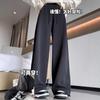 Женские спортивные штаны весна и осень новые прямые свободные леггинсы серые спортивные штаны маленькие повседневные широкие штаны