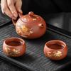 Color Changing Teapot Purple Clay Pot Tea Cups Set Chinese Dragon and Phoenix Kung Fu Tea Set Tea Infuser Tea Table Accessories