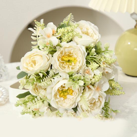 Simulated Flower Artificial Peony Flowers Realistic Exquisite Faux Floral Arrangement for Home Wedding Party Decoration