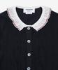 Thom Browne Merino Wool Bobble Stitch Lace Trim Cardigan - Navy / Fkc697By1051415