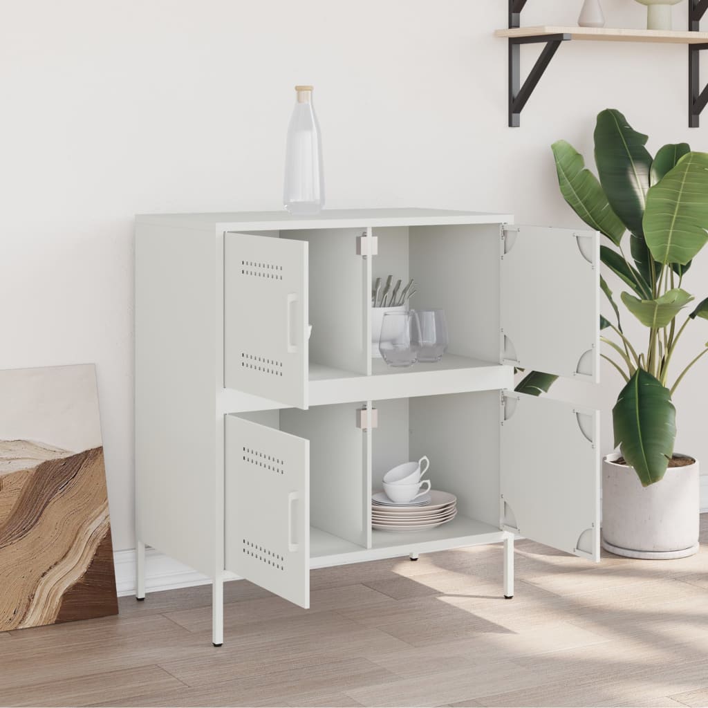 Sideboard White 68 x 39 x 79 cm Steel