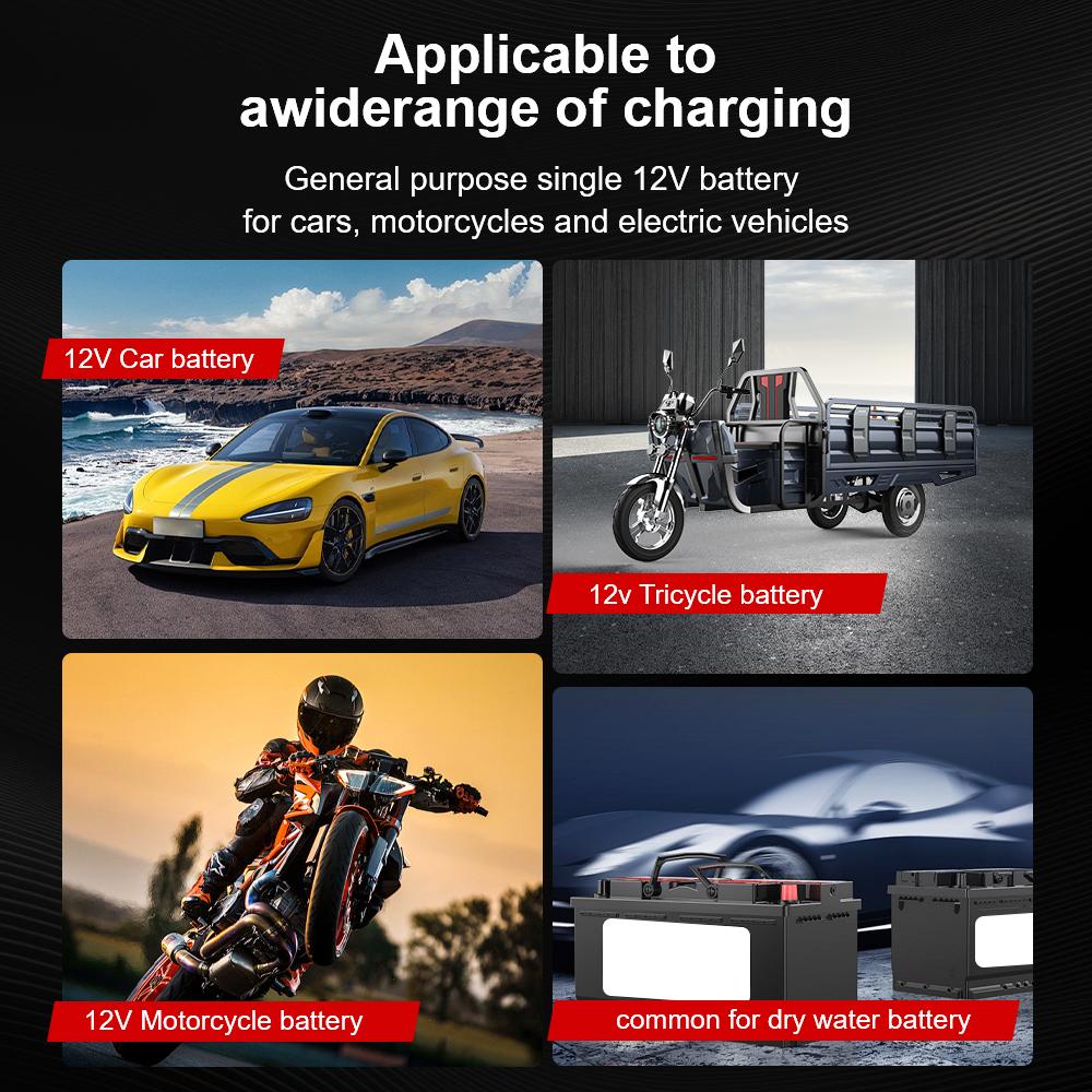 Car Accessories Car Battery Charger Wet Dry Lead Acid Battery 12V 2A 220V Power Puls Repair Charger LED Display Moto Truck Battery Charger