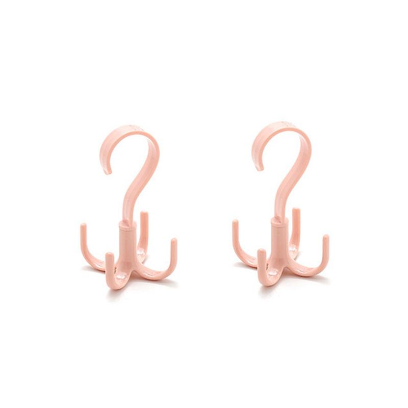 2pcs Rotatable Coat Hooks Four Claw Hooks Hanging Hats Hanging Bags