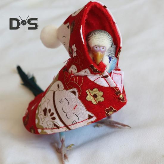 Одежда для попугаев с застежкой-липучкой Зимние шали для птиц Согреют вашего питомца Мультяшный принт Защита для домашних животных на открытом воздухе Пончо для прогулок