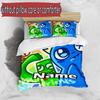 3pcs Duvet Cover Set (1*Duvet Cover + 2*Pillowcase, Without Core), Custom Name Game Rainbow Friends Pattern Bedding Set, Home Bedroom Decor Gift