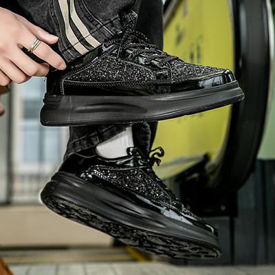 Корейская версия платформенных кроссовок dad shoes 2025 лето новые уличные студенческие беговые спортивные туфли повседневные туфли на доске с пайетками