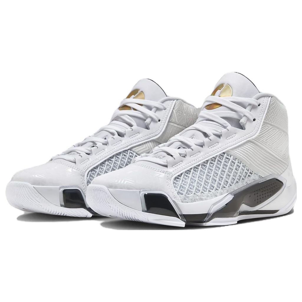 Мужские кроссовки Air Jordan 38 PF FIBA Белый Чистая Платина Металлик-Золото FN7482-100