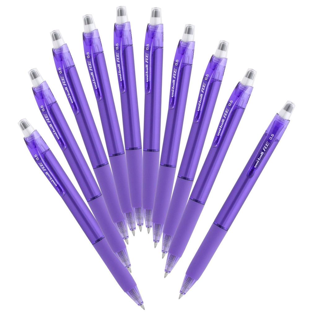 Mitsubishi Pencil RE Erasable Ballpoint 10 Uni-ball 0.5 Pen, Violet, Pens, URN18005.12
